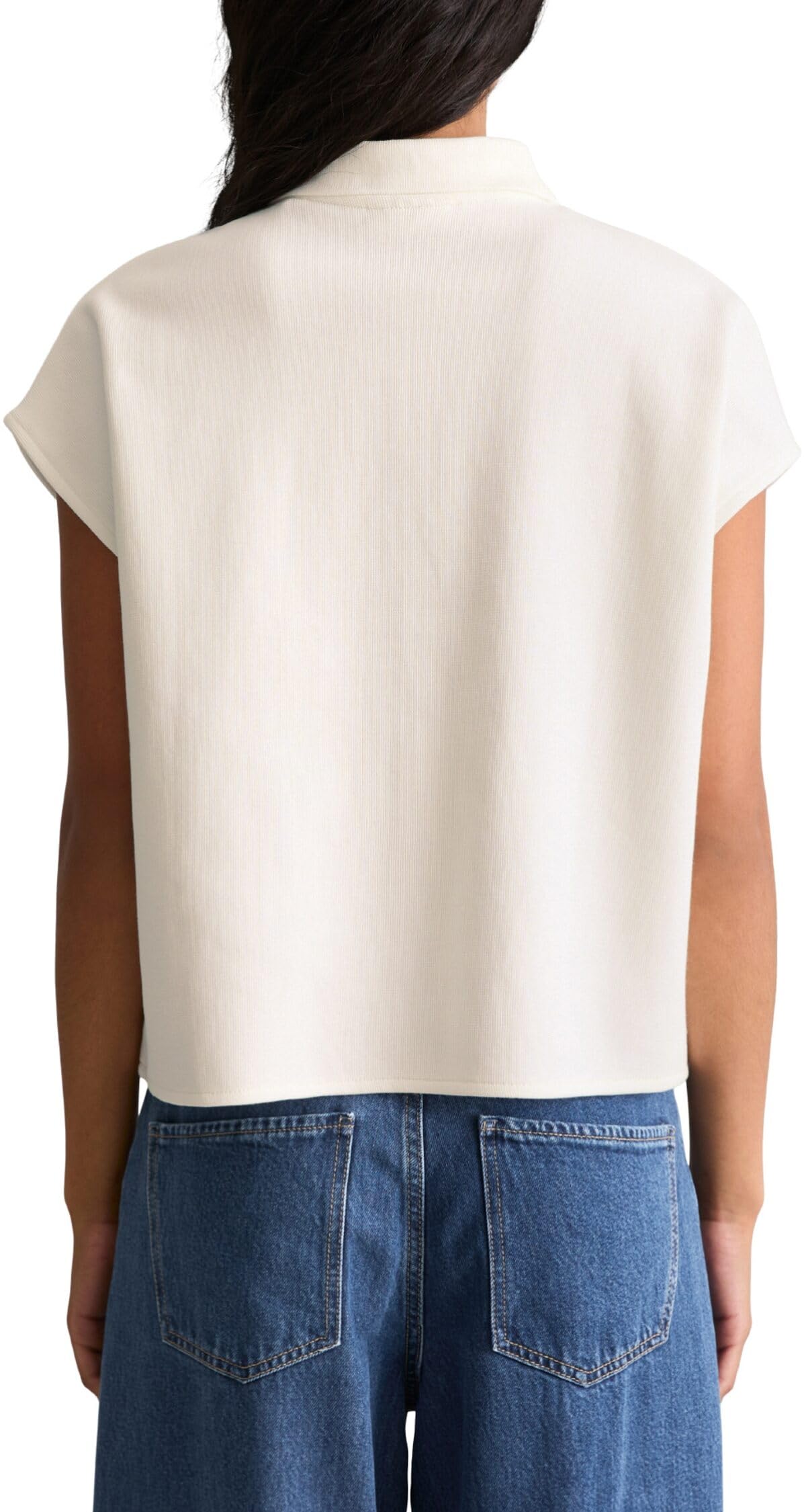 Marc O'Polo Denim Ärmelloses Poloshirt Wide aus Organic Cotton