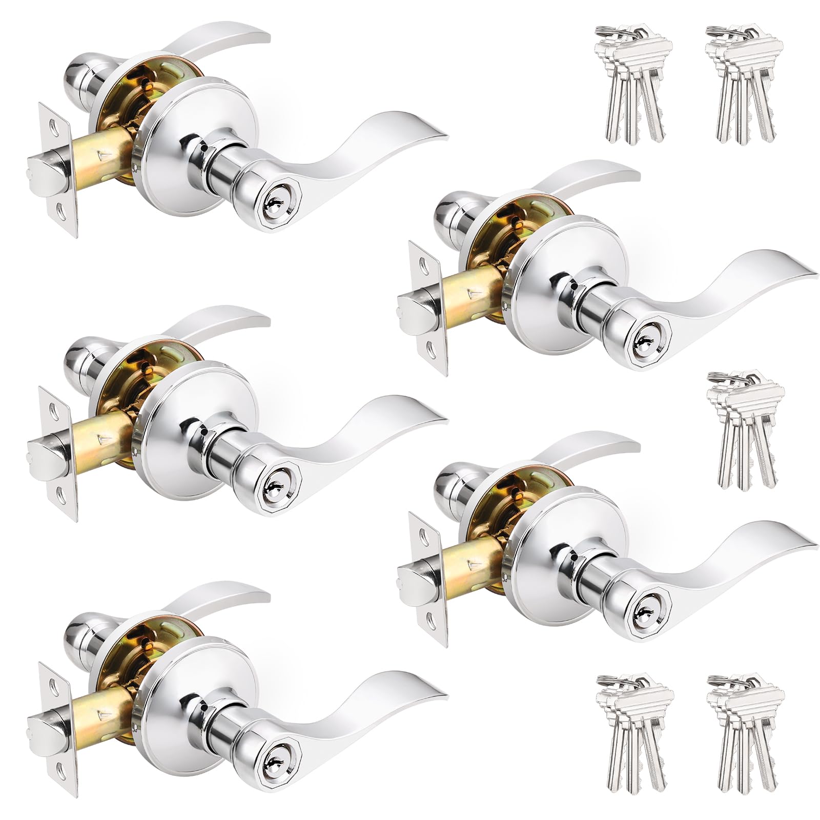 Probrico Black Entry Knobs - Keyed Alike Lockset -12
