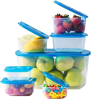Mr Premium Food Storage Container, 17-Piece Set with Permanently Attached s