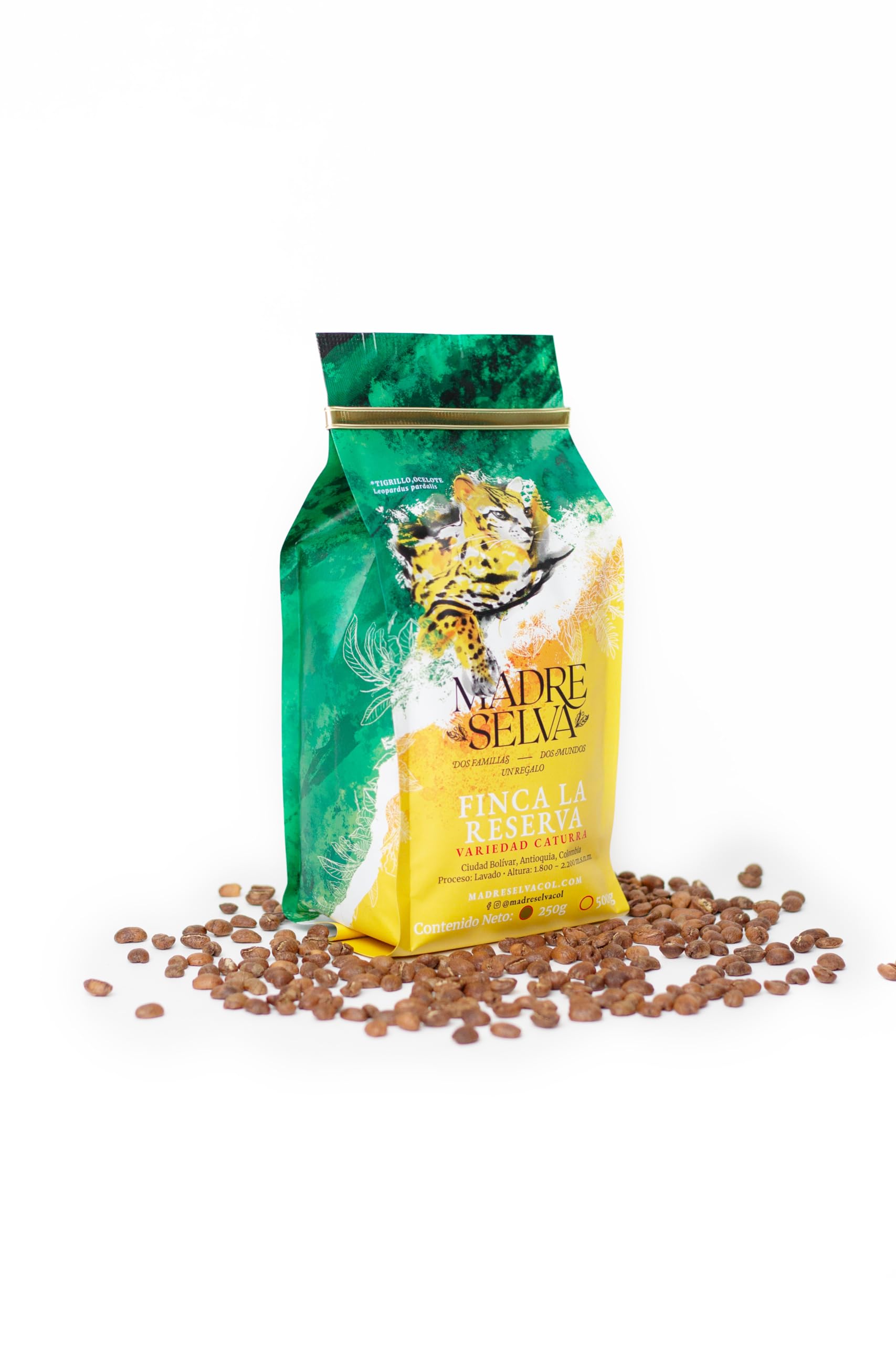 Colombian Specialty Coffee Caturra Variety Whole bean medium roast Gourmet Fresh Single Origin 100% Cafe de Colombia Arabica Cafe Madre Selva 17.6 ounces