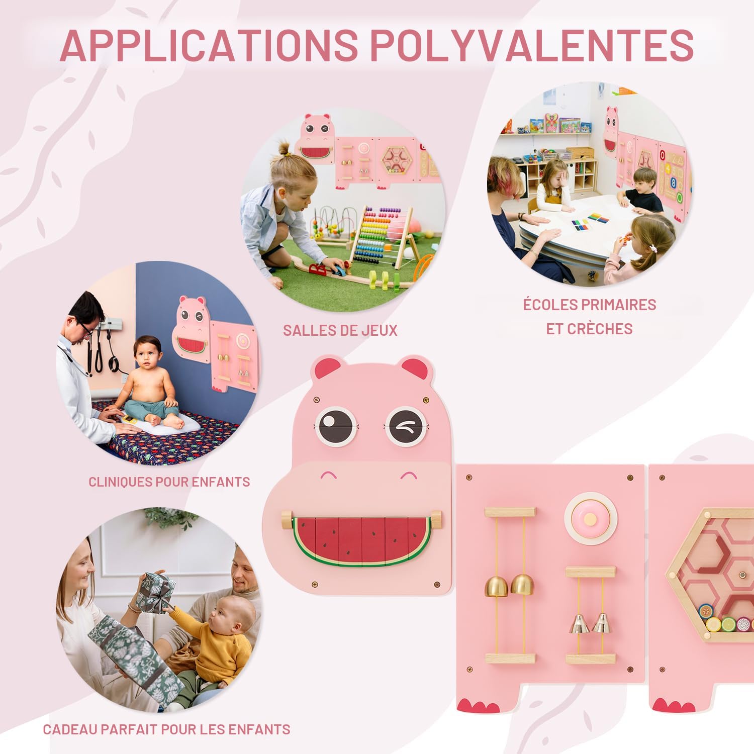 Monläurd® Montessori Tableau Occupé Hibou - Panneau Mural Sensoriel pour Tout-petits, Planche d'Activité en Bois pour Enfants 6M+, Jouets Éducatifs