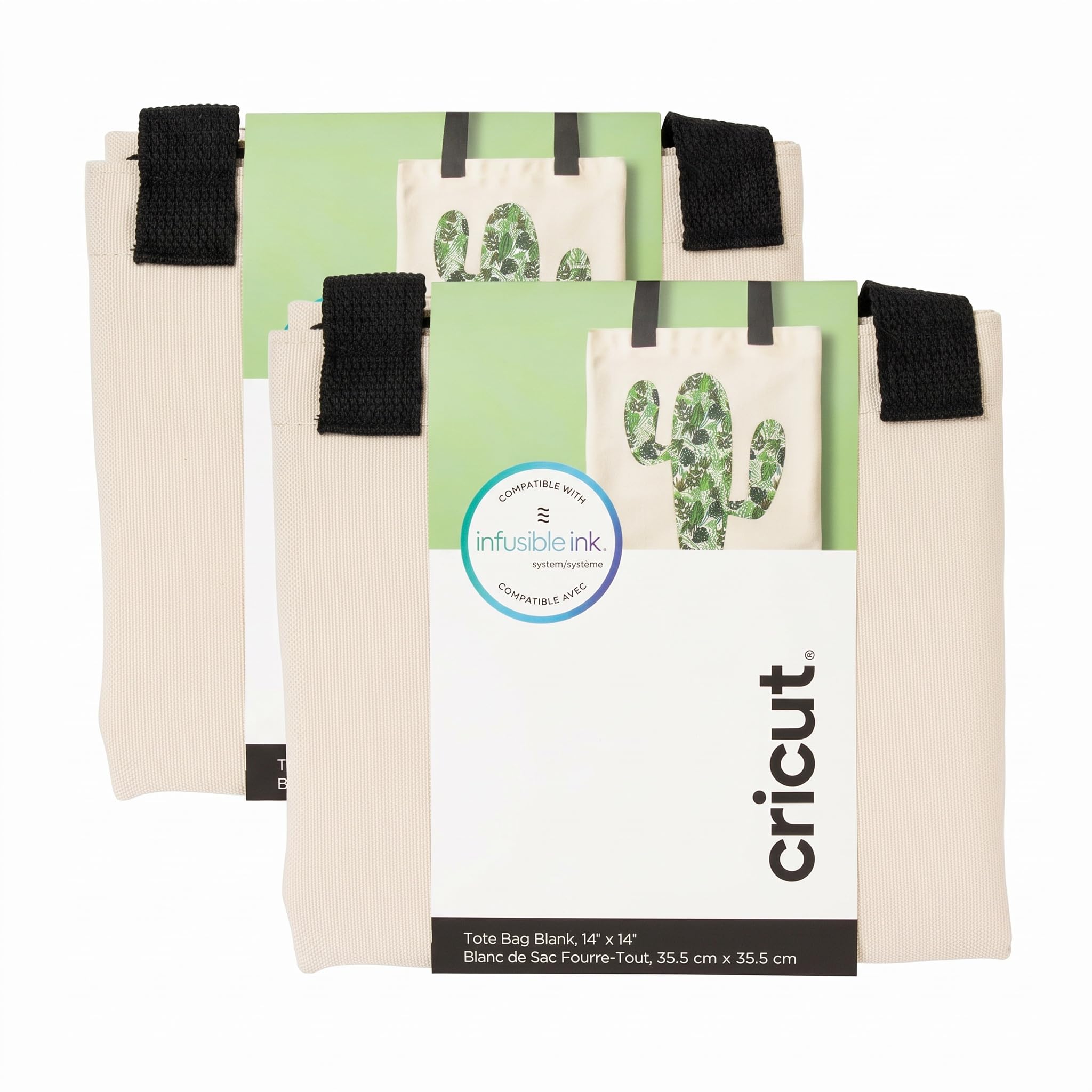 Cricut 2006830 Tote Bag Blank, Medium Infusible Ink, Canvas (Pack of 2)