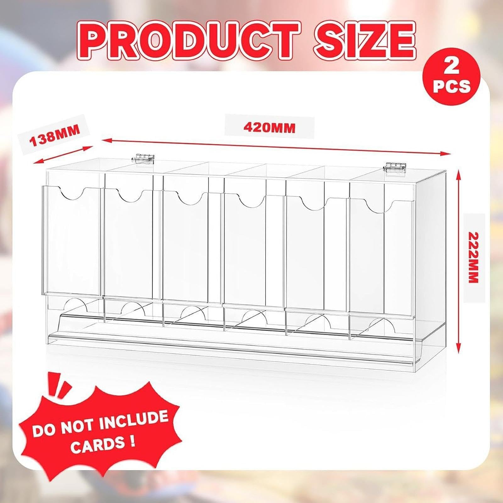 Oshhni Distributeur de Cartes à 6 emplacements pour boosters - Organisateur Pratique et - Protection optimale pour Table - Présentoir en Acrylique, Clair