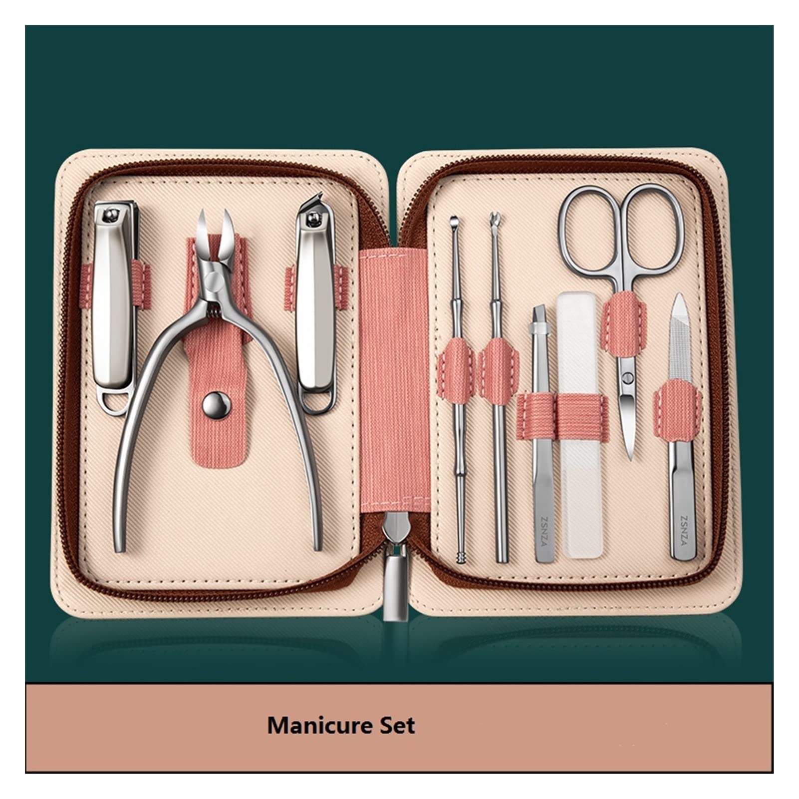 Set de manicura 9 IN1 CLUPPERS DE Nave CUTIRICA Tijeras de cutículas Archivo de uñas Pedicura Alicates de pedicura ingrediente Herramienta de corrección de uñas Kits de Cuidado Personal