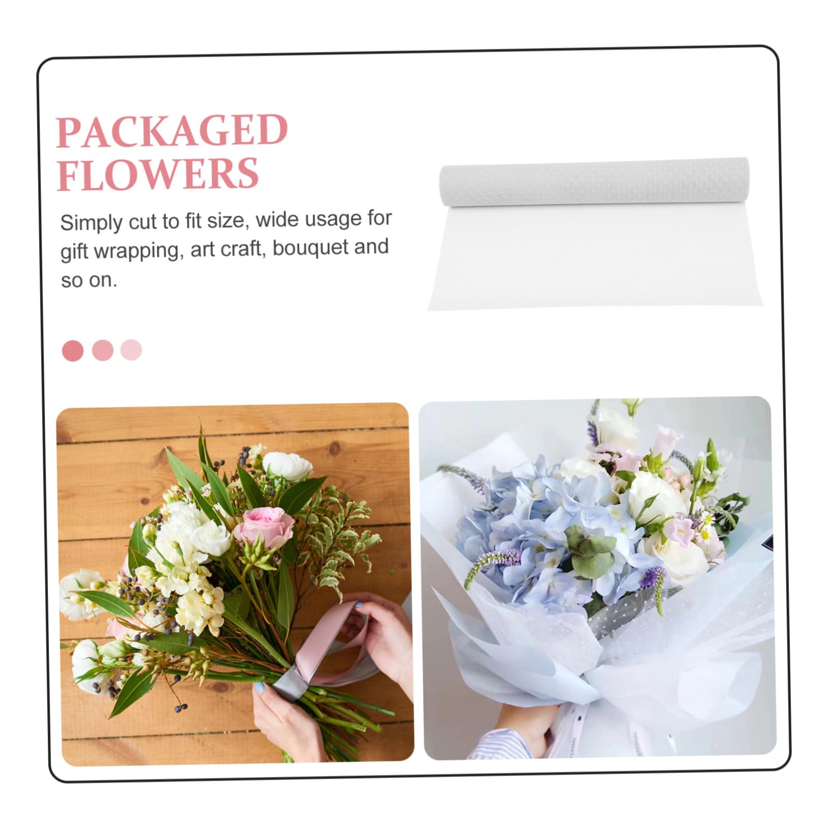 STOBOK 2 di Carta da per Fiori Materiale per Imballaggio di Bouquet in Garza per Fiori Forniture per Fioristi Decorazioni Floreali