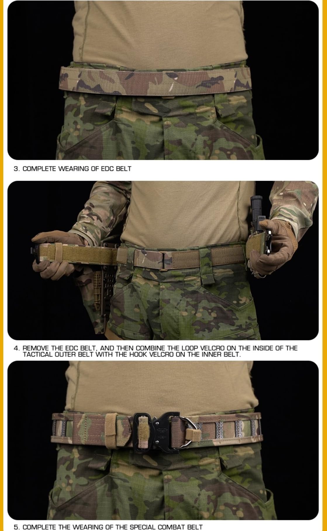 Peminkoo MOLLE wojskowy taktyczny specjalny pas bojowy 1,8 cala z klamrą szybkiego zwalniania MOLLE, torba na ładowarkę Airsoft, paski 3 w 1 dla mężczyzn