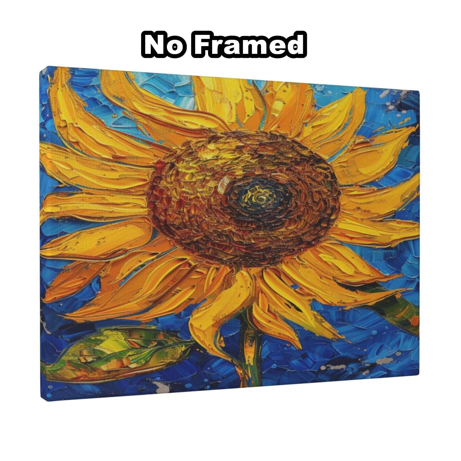 Kit per pittura con numeri per adulti, girasole, pittura con numeri per principianti, pittura acrilica con 6 pennelli, pittura ad olio per decorazione da parete (90 x 65 cm, senza cornice) MK6