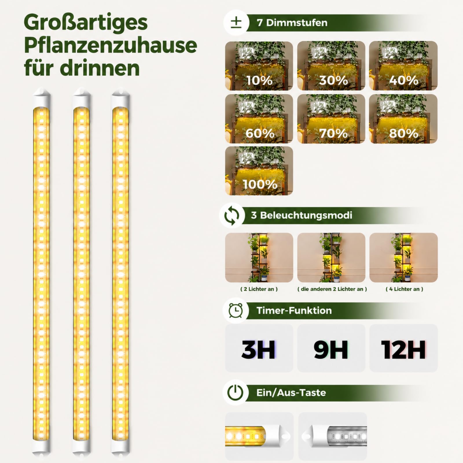Bamworld Zimmergewächshaus Mini mit Pflanzenlampe 3-Etagen Foliengewächshaus als Stabiles Tomatengewächshaus und PE-Abdeckung Gewächshaus Klein für Balkon, Terrasse und Wintergarten