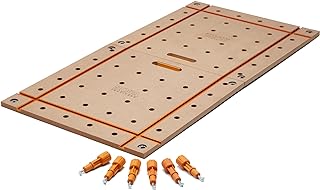 Bora Centipede Folding T-Track Table Top for Bora Centipede Work Stand Saw Horses - 24 Inch x 48 Inch 20mm Dog Holes - Includes Wood Top + 6 Quick-Twist Locks for a Portable, Quick Setup, CK24TM