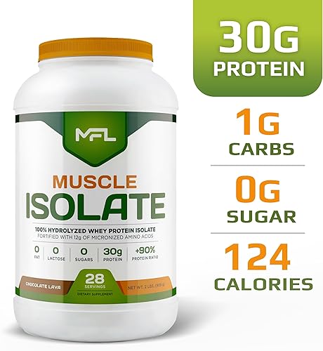 Miniatura 4 de MFL 100% proteína aislada l 1.06 oz de proteína l 0.42 oz de aminoácidos l Keto Friendly l Bajo en carbohidratos l 2 libras (Chocolate Lava)