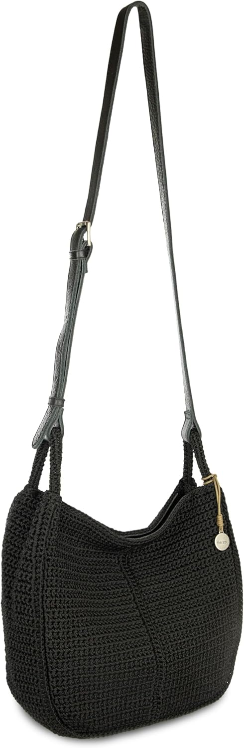 The Sak Los Feliz Crossbody Purse - Hand Crochet Women's Handbag for Everyday & Travel - Cross Body Bag With Zipper Pockets & Adjustable Shoulder Bag Strap - Black - Image 2