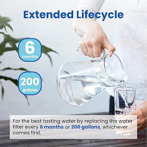 Miniatura 8 de WF3CB Filtro de agua de repuesto, HP006 compatible con Frigidaire WF3CB, Pure Source 3, WF425, 706465, 242069601, 242086201, 242017800, altura de 9