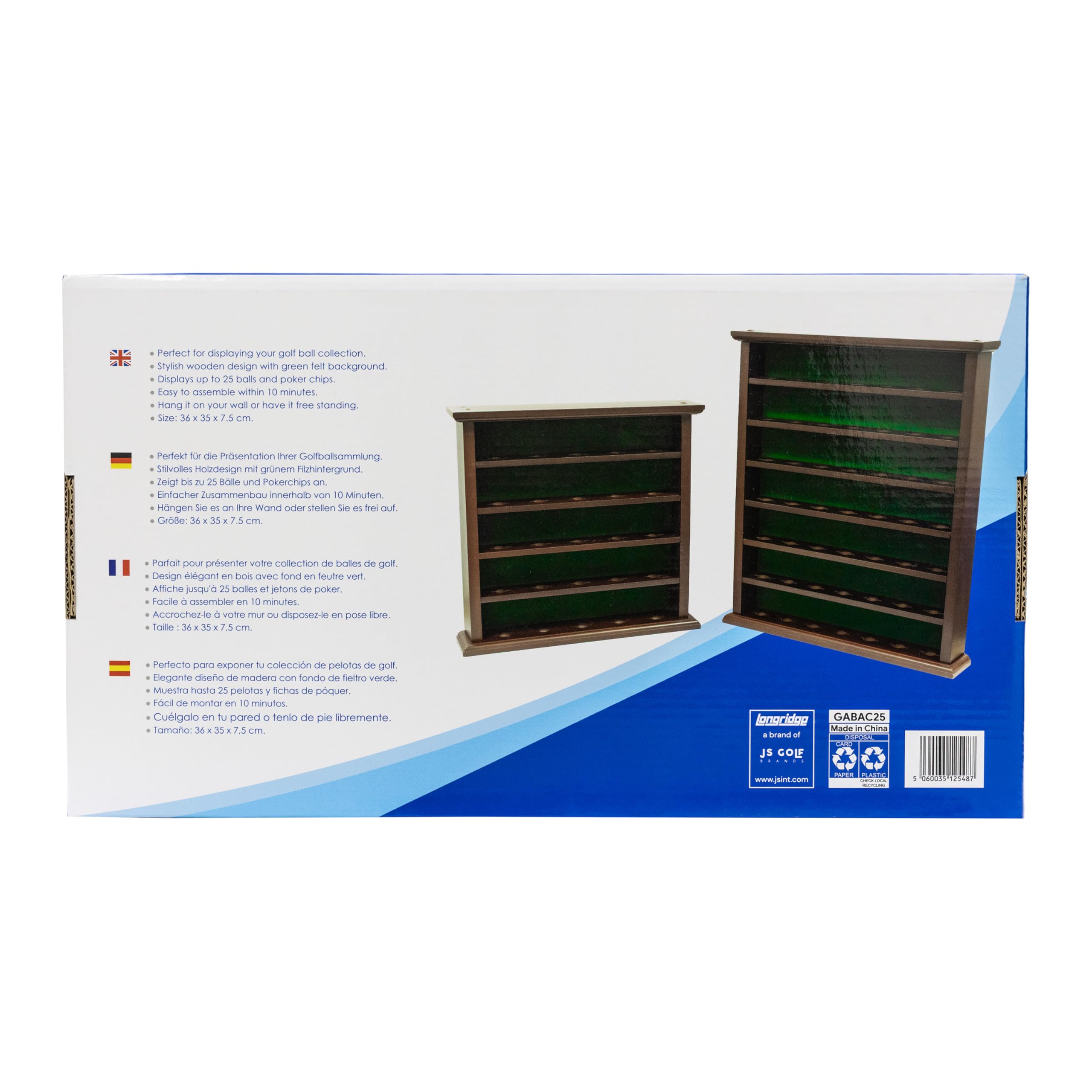 Longridge Espositore per palline da golf in legno 25 palline