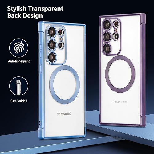 Miniatura 5 de RALEAVO Funda magnética para Samsung Galaxy S22 Ultra Clear compatible con Magsafe y protección contra caídas de grado militar, transparente, a