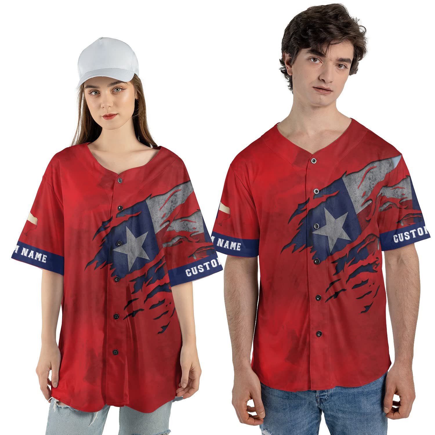 Tinoshop Personalized Name Texas Flag and Map Dont Mess with Texas Baseball Jersey Shirts Unisex Sport Shirt for Men Women (BJ101)