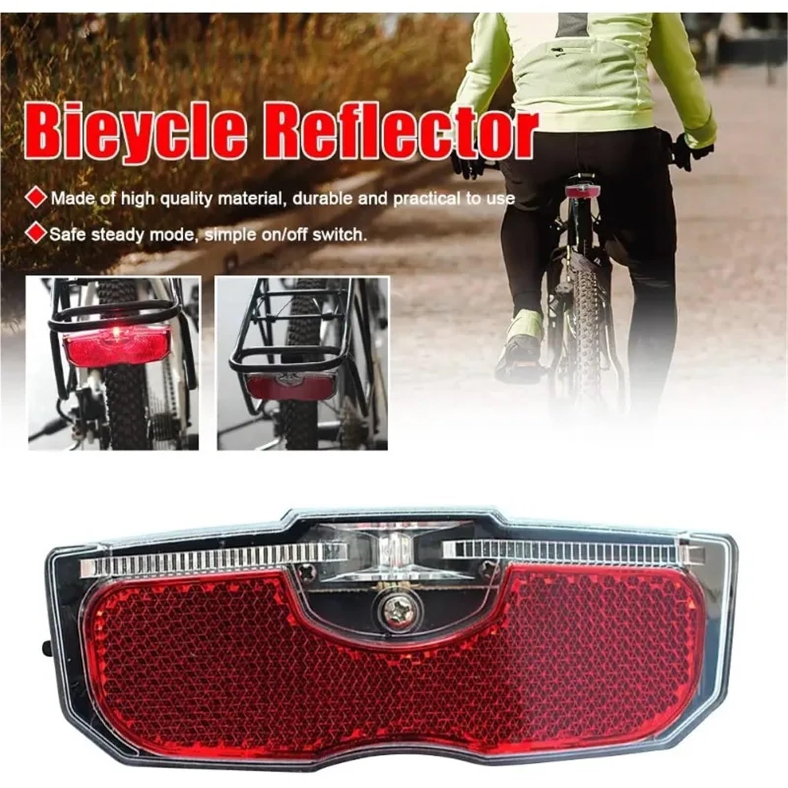 Lot de 4 réflecteurs de vélo LED pour bagages de VTT - Réfléchissants - Accessoires de cyclisme