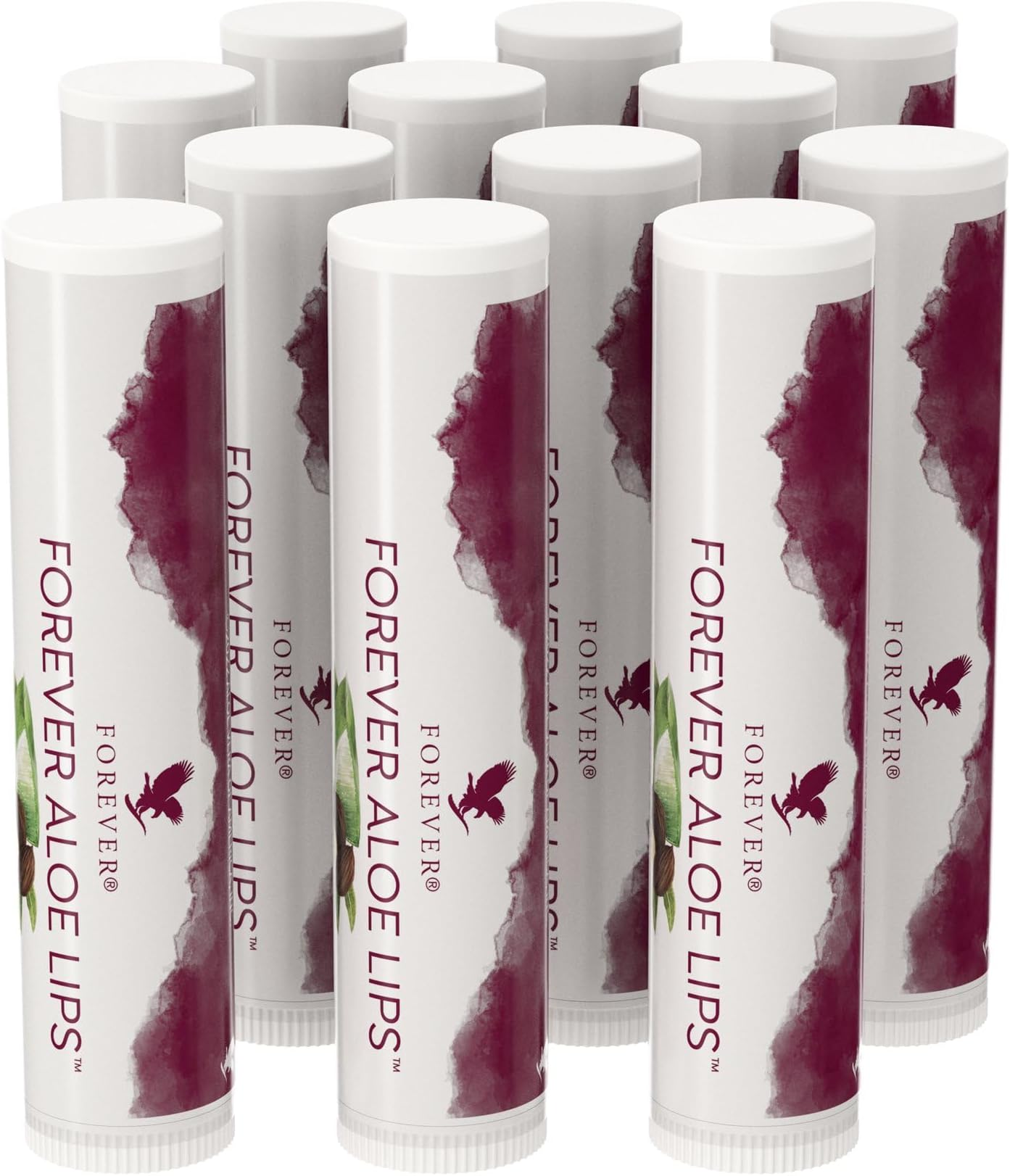 Aloe Lips Box of 12, 4.25g per lip balm, pocket-sized lip balm with Jojoba