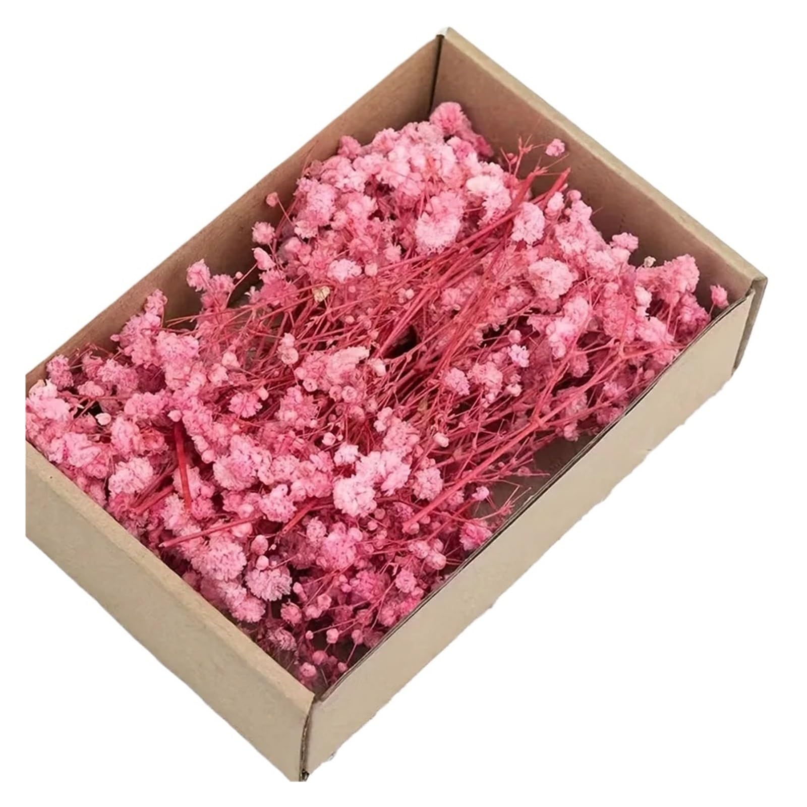 gypsophile séché Fleurs de Souffle bébé séchées à Petites Branches, for la Fabrication Cartes, Artisanat, Mini Bouquet gypsophile, décoration Vases Table Mariage Domicile, 100(Pink with Box)