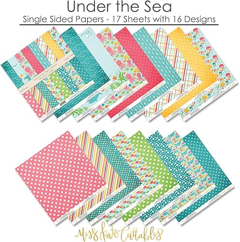 Miniatura 2 de Paquete de papel de patrón – Under the Sea – Scrapbook Premium Specialty Paper de una cara de 12 x 12 pulgadas, colección incluye 16 hojas – por