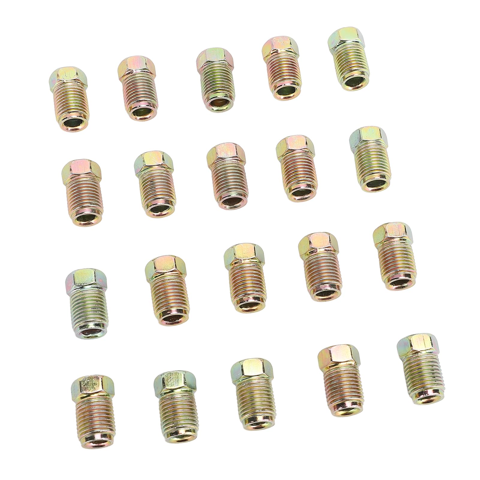 Raccordi per Tubi Freno 20 Pezzi M10 X 1 Mm Raccordi Svasati Metrici Invertiti per Tubi Freno 3/16 Pollici, per la Maggior Parte dei Veicoli, Facile Installazione e