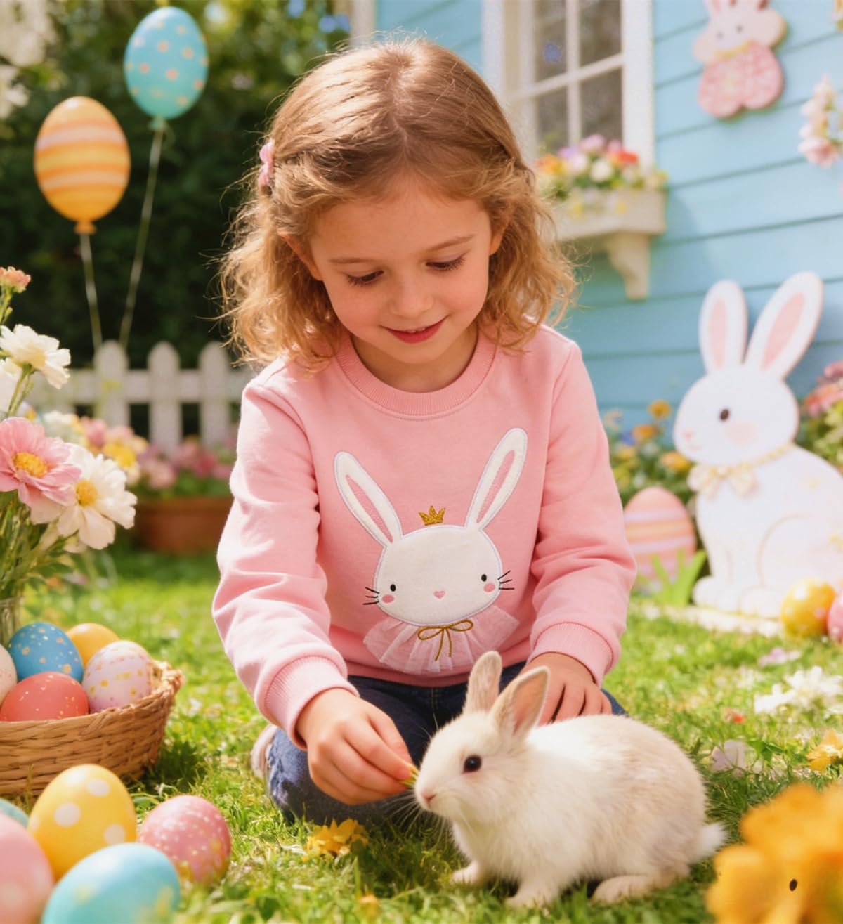 Felpe per bambine a girocollo a maniche lunghe, per autunno e inverno, 2-8 anni