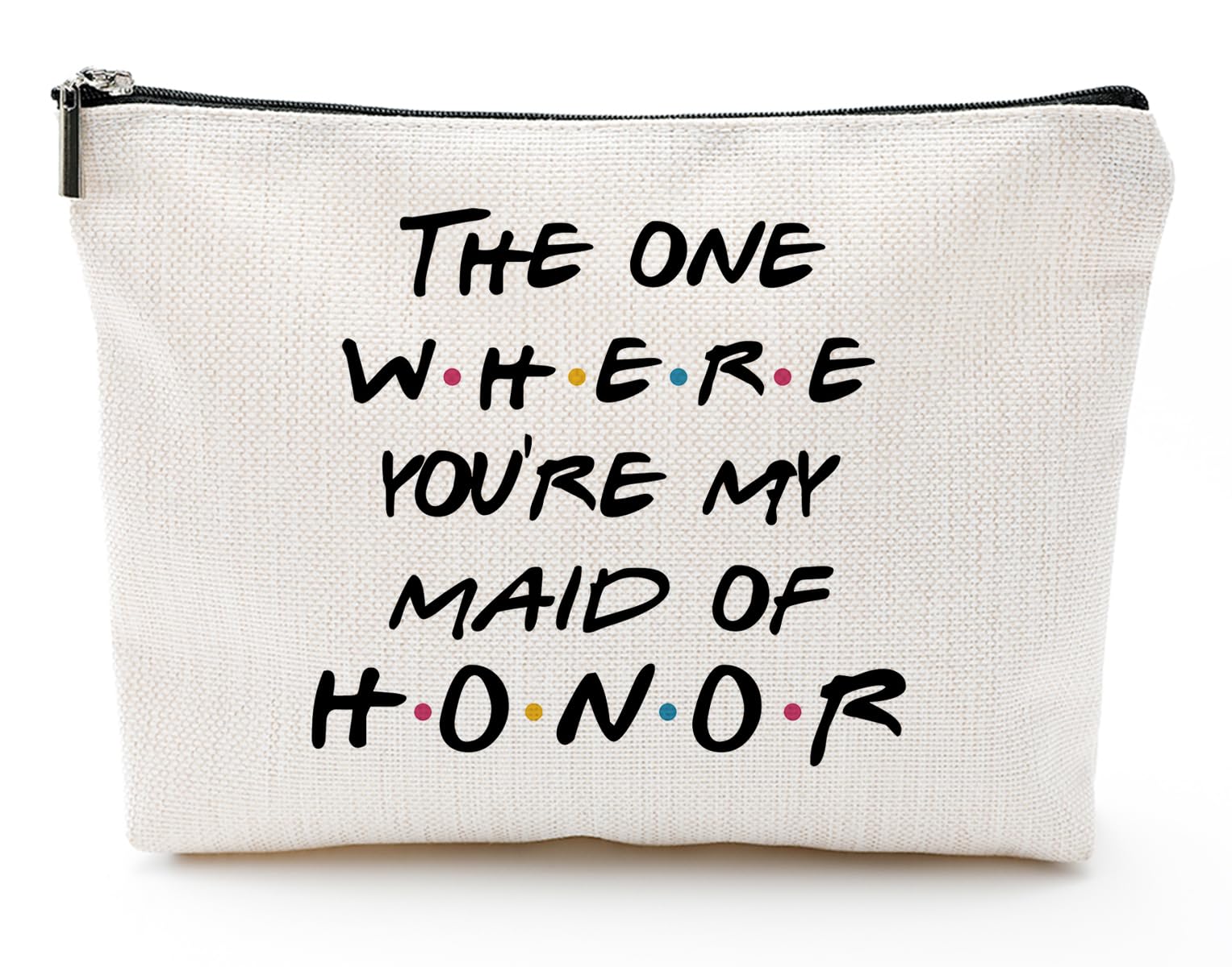Vancsenia The One Where You're My Maid of Honor, Gift for Bridesmaid,Bachelorette Party Wedding Gifts for Besties Friends Makeup Bag Purse Cosmetic