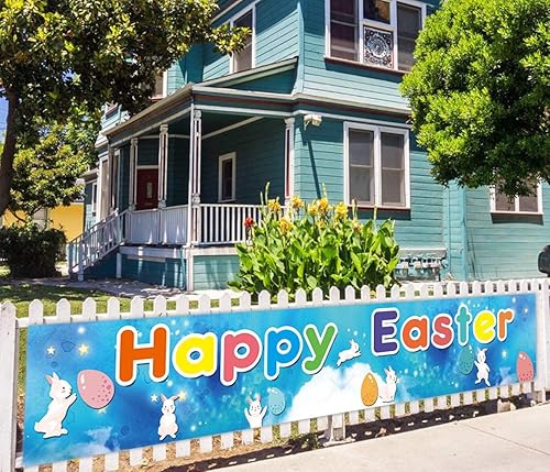 Miniatura 3 de Decoración colgante de Pascua grande  Cartel de feliz Pascua  Decoraciones de suministros para fiesta de Pascua  Decoraciones para interiores y