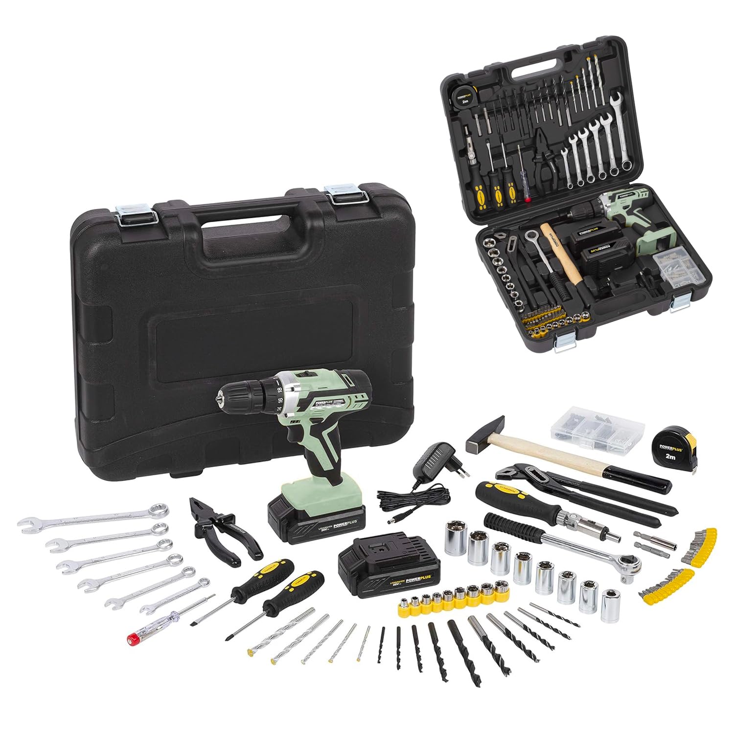 Trapano Avvitatore Cordless con Batteria e Valigetta per Fai da Te - Kit Avvitatore con 135 Accessori, Punte per Metallo, Muro, Legno e Utensili per Bricolage Completo, 12V