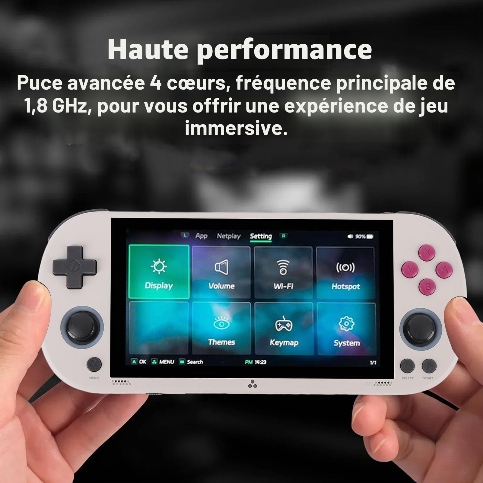 Console de Jeu Rétro Portable de 64 Go, écran Clair de 4,96 Pouces, Console de Jeu Vidéo Portable pour Les Fans de Jeux Vidéo Rétro (Grise)