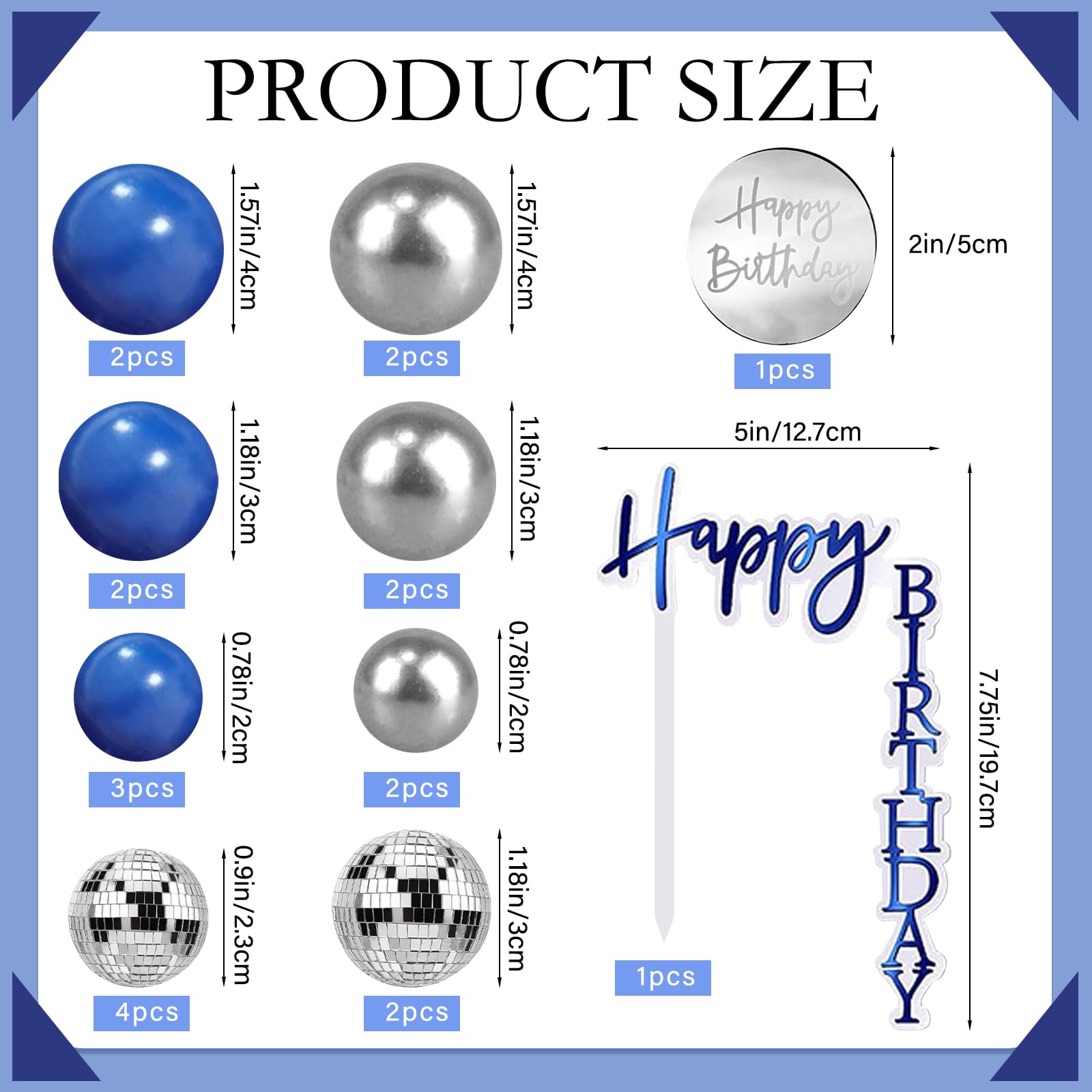 JeVenis Decorazione per torta Disco Ball Decorazione per torta Disco anni '70 Disco Ball Toppers Saturday Night Fever Party Supplies Disco Ball Dance Birthday Party Supplies