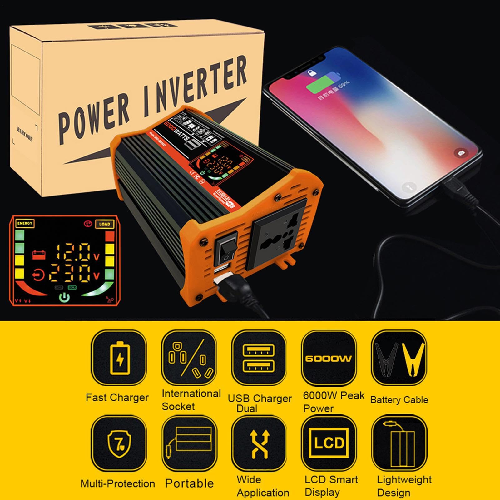 Keptfeet Generatore di Pannelli | Kit Pannelli con Inverter E | Pannelli ,Modulo fotovoltaico monocristallino ad alta efficienza per casa, campeggio, barche, roulotte, camper