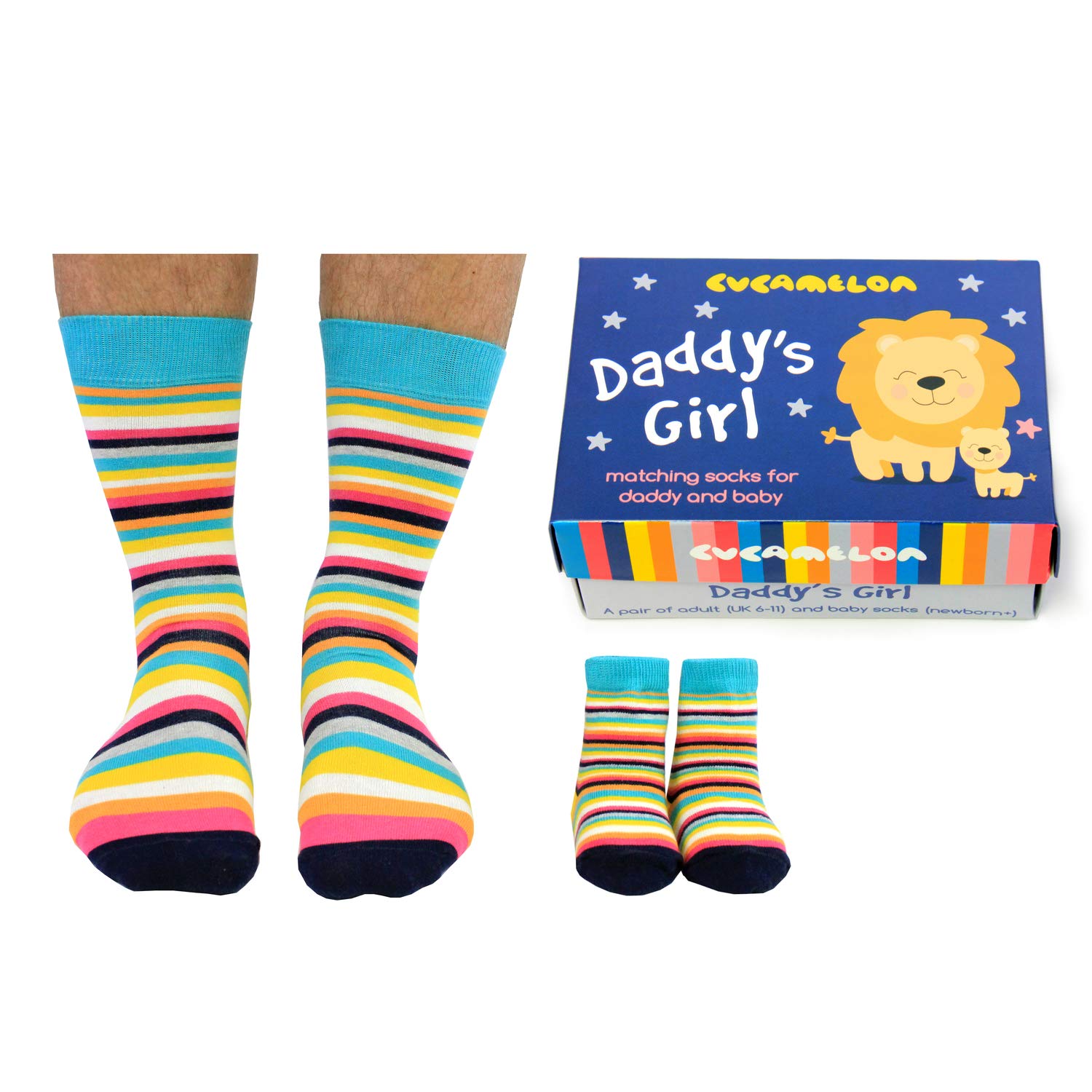 Cucamelon Baby Daddy and Me Sock Gift, Multi, One Size