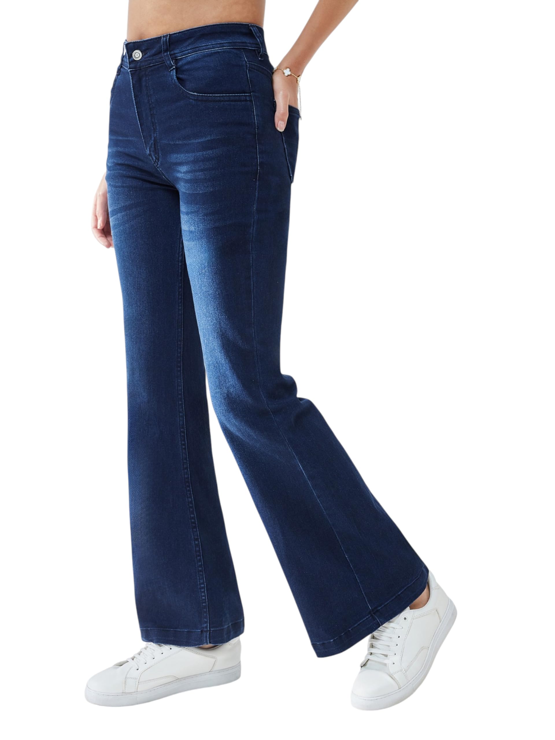 miss chase Women's High-Rise Regular-Length Stretchable Bootcut Denim Jeans-picture-27