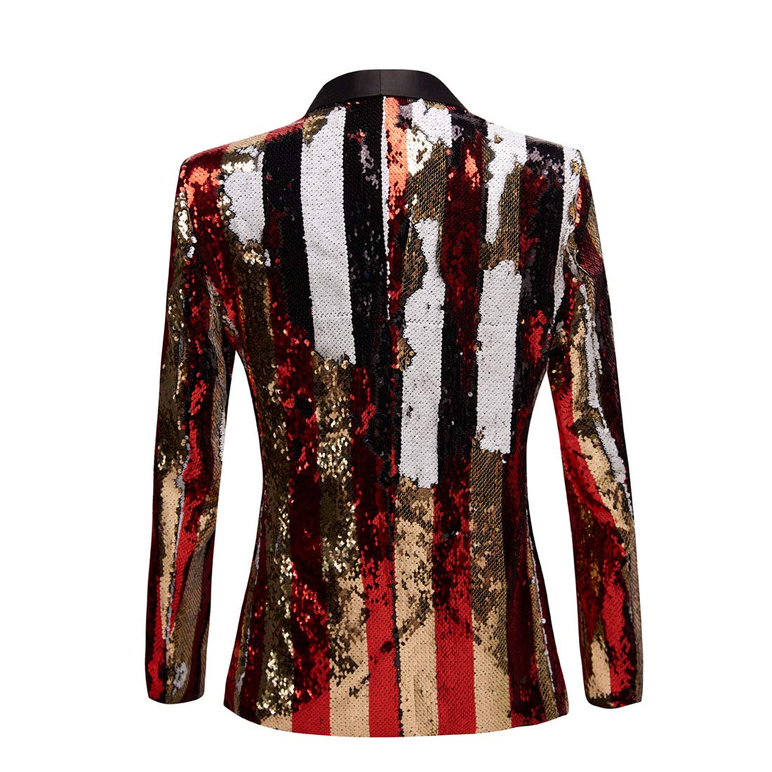 Giacca/Blazer da Uomo alla Moda, Due Colori Brillanti, con Paillettes reversibili