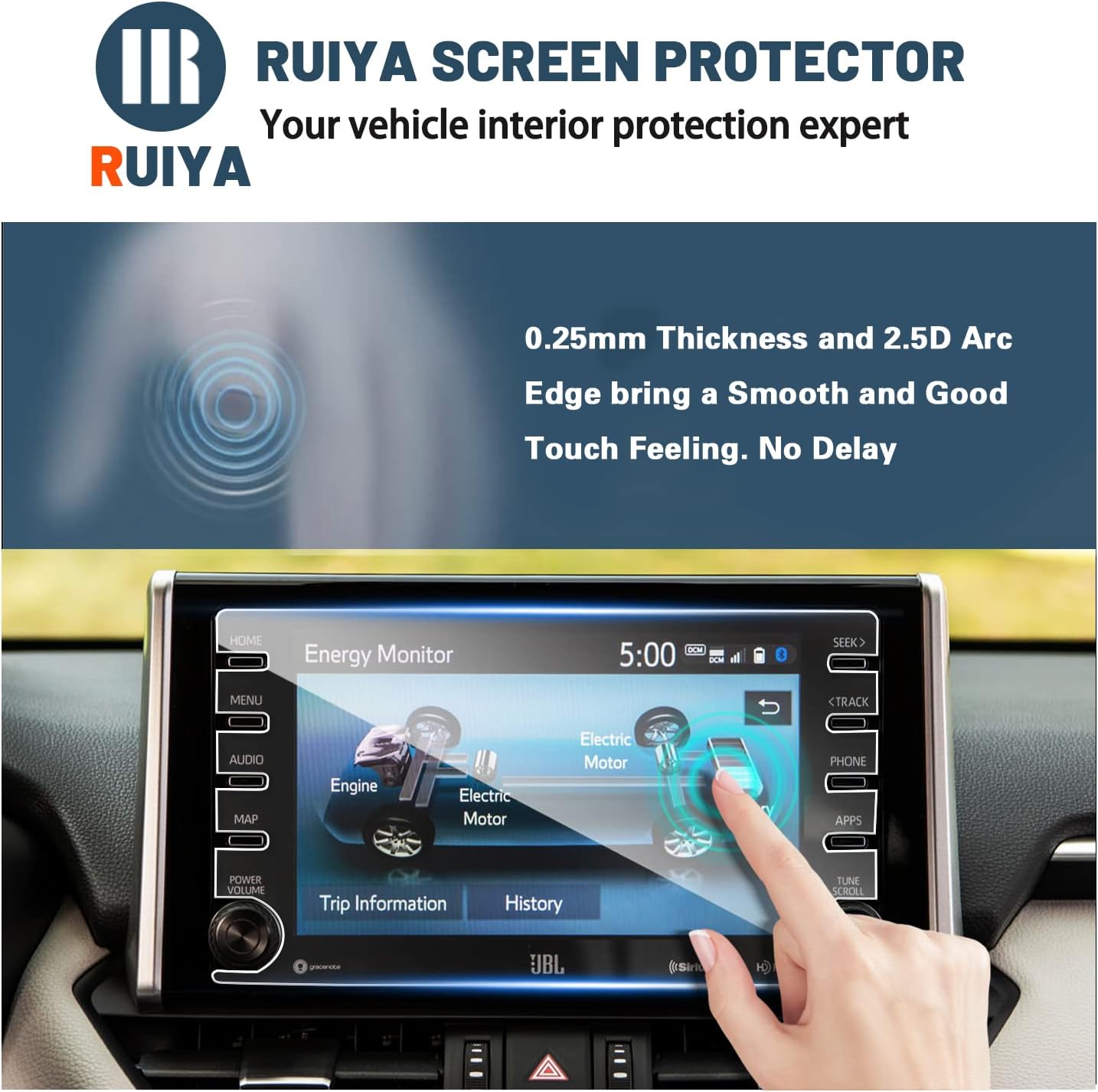 ruiya screen protector for 2021 2022 rav4 prime 9inch gps available infotainment touchscreen rav4 prime acessories 9hd tempered glass compatible with