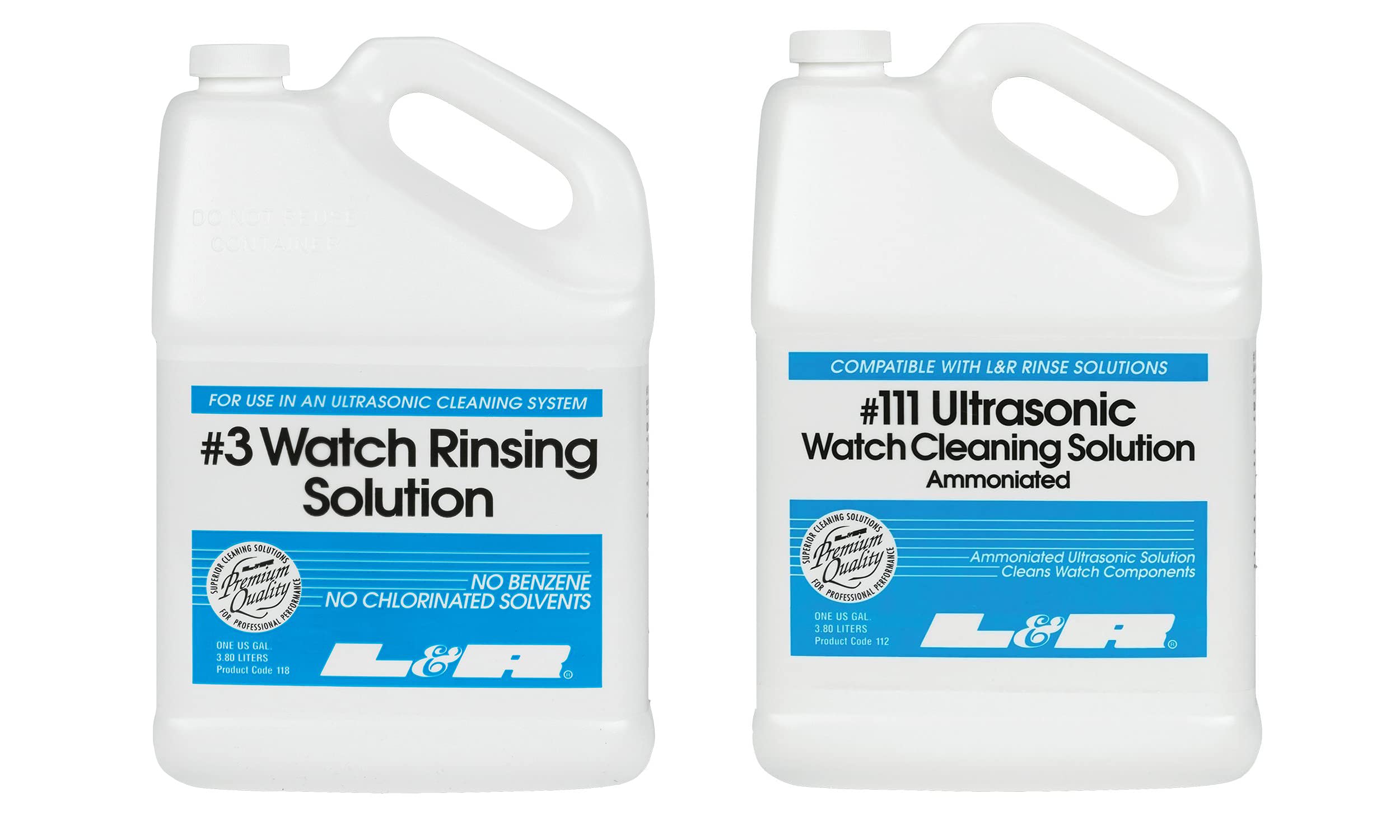 L And R #111 Ultrasonic Waterless Watch Cleaning and #3 Watch Rinsing Solution