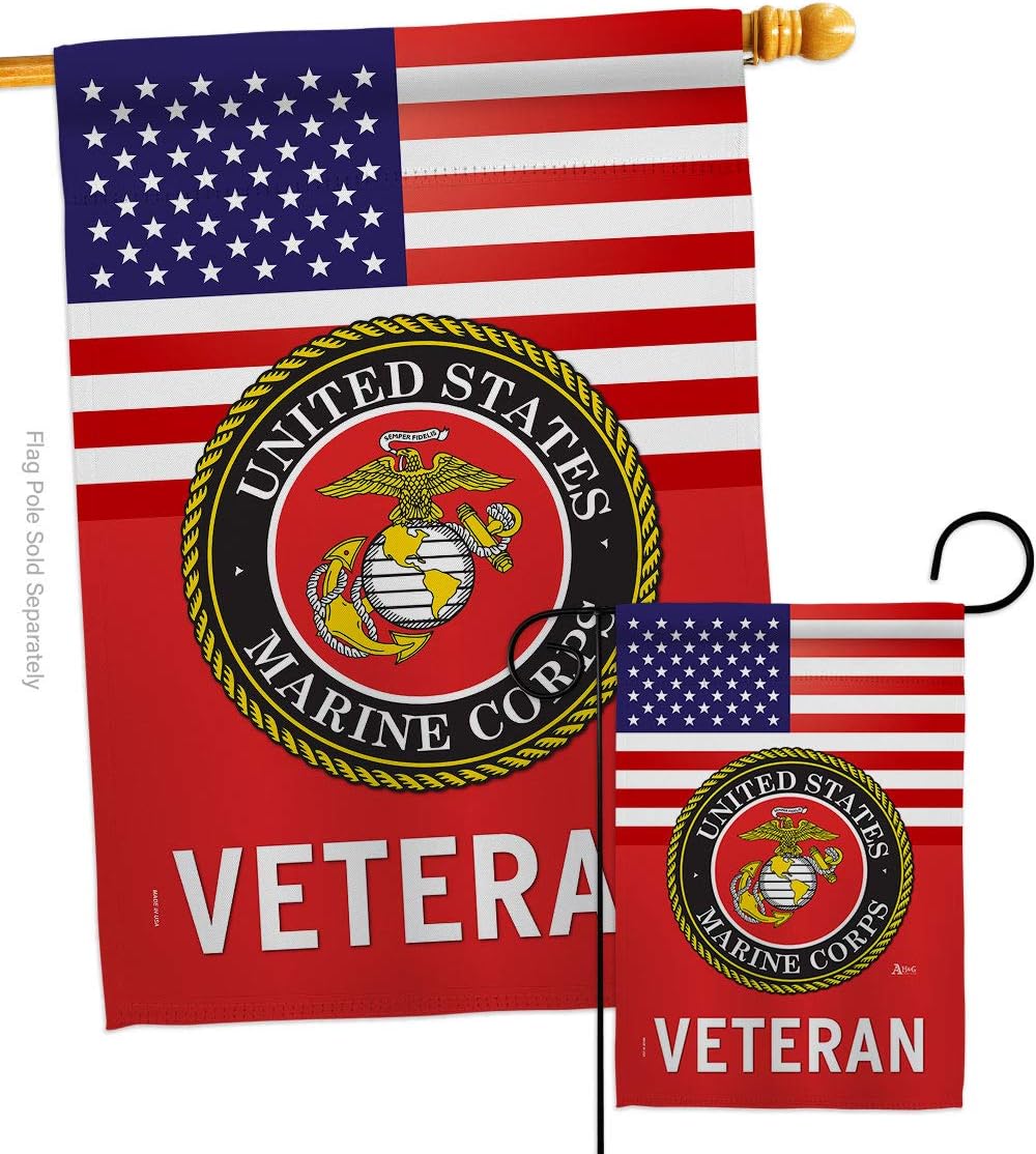US Marine Family Honor Gartenflagge | 33x47 Cm | Doppelseitig Bedruckt | Sackleinen | Wetterfest | Made In USA