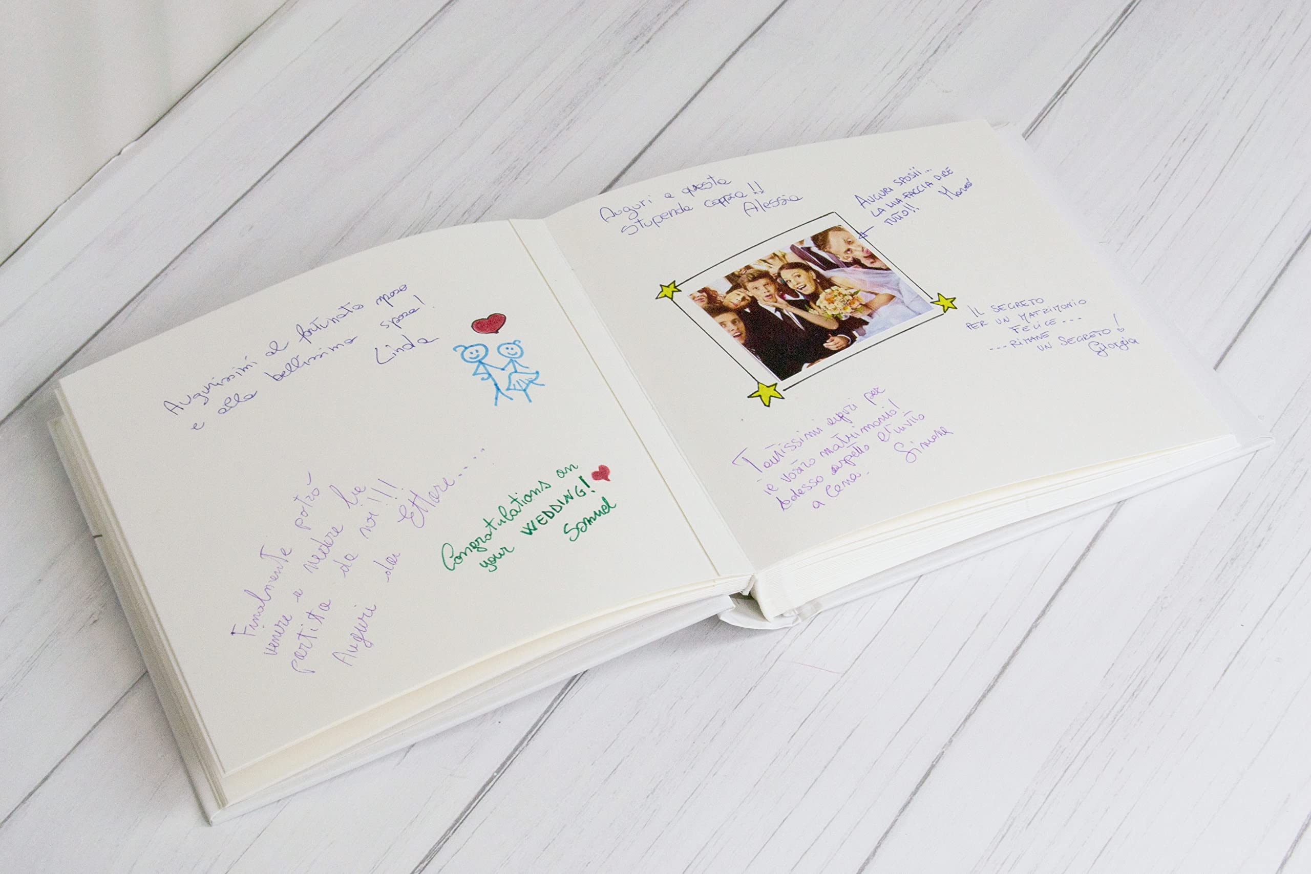 Mareli Gasten voor bruiloften, doop, verjaardag, vaste omslag, ideaal als gastenboek, schets, 20 x 20 cm, 70 pagina's Mareli Gasten voor bruiloften, doop, verjaardag, vaste omslag, ideaal als gastenboek, schets, 20 x 20 cm, 70 pagina's