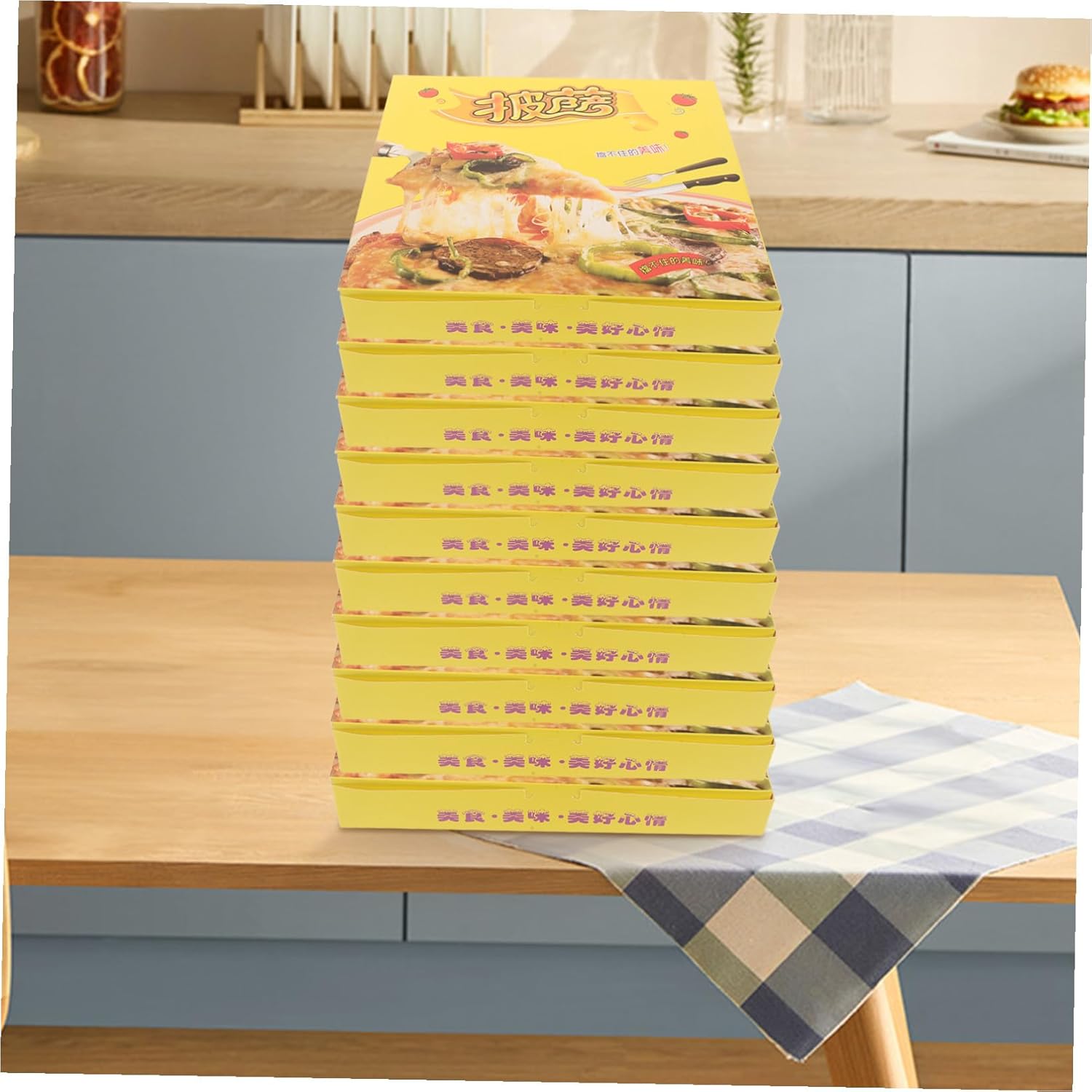Alasum 40pcs 9-inch Pizza Takeout Boxes Cardboard Pizza Packaging Containers Food Storage Disposable Boxes for Restaurants and Home Use
