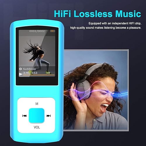 Miniatura 4 de Reproductor MP3 reproductores MP3 con Bluetooth reproductor de música Frehovy con tarjeta SD de memoria de 16 GB con reproducción de