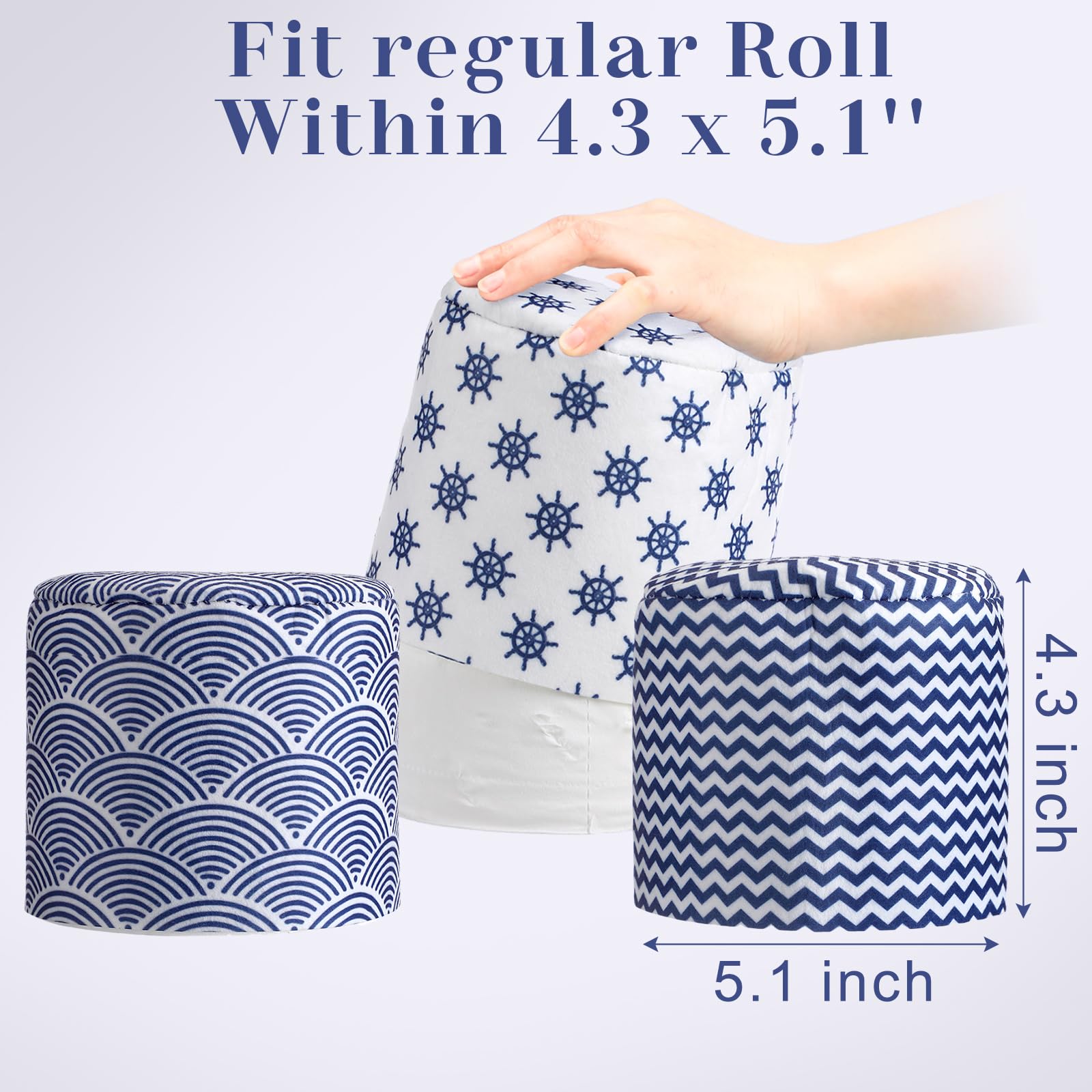 Hoolerry 6 Pcs Decorative Toilet Paper Roll Covers, Nautical — Amazon image 2