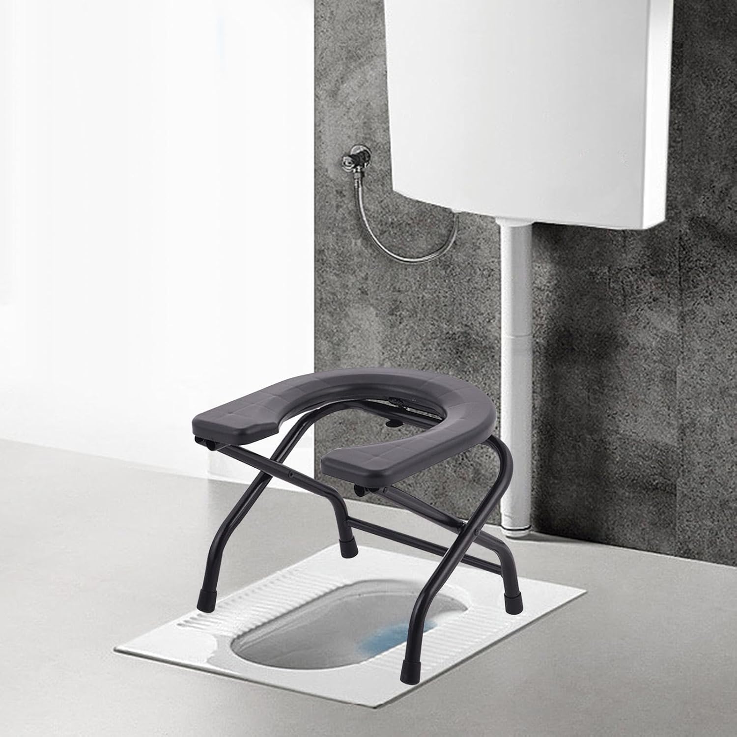 Foldable Toilet Seat Elderly Squat Toilet Seat, Easy to Wash,Heavy Duty Squat Toilet Stool Commodes Chair for Bathroom Elderly Seniors Adults, Height 30cm