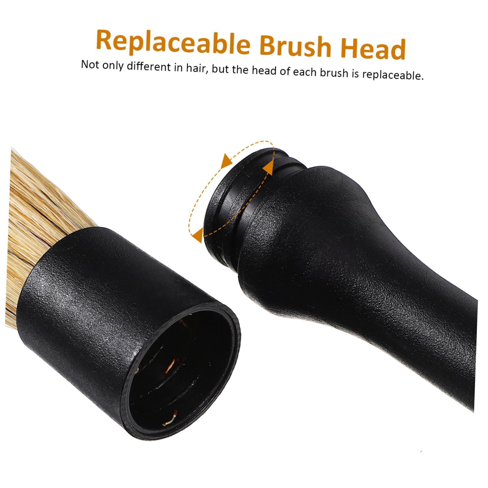 VALICLUD Kit de Nettoyage Intérieur de Voiture Poignée Confortable 3 Pièces avec Têtes de Brosse de Remplacement en Plastique Pp et Pet Design Professionnel pour Usage Professionnel