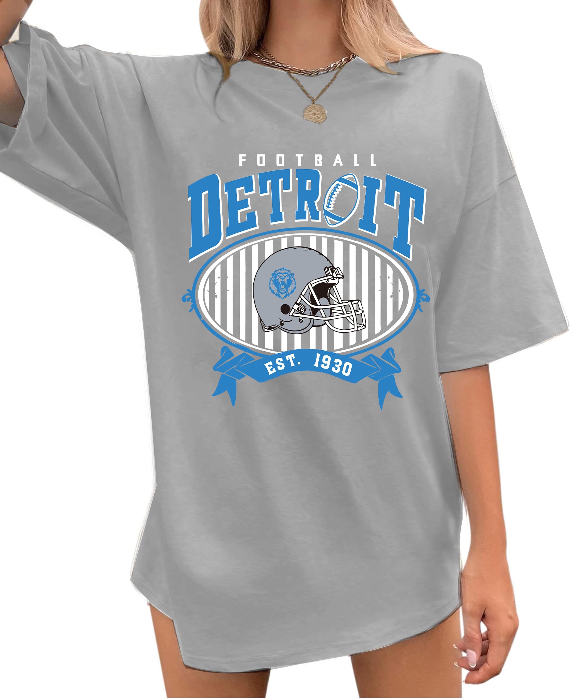 Football Shirts for Women Oversized Football Team Fan Tshirts Game Day Tee Tops Casual Sport Outfits