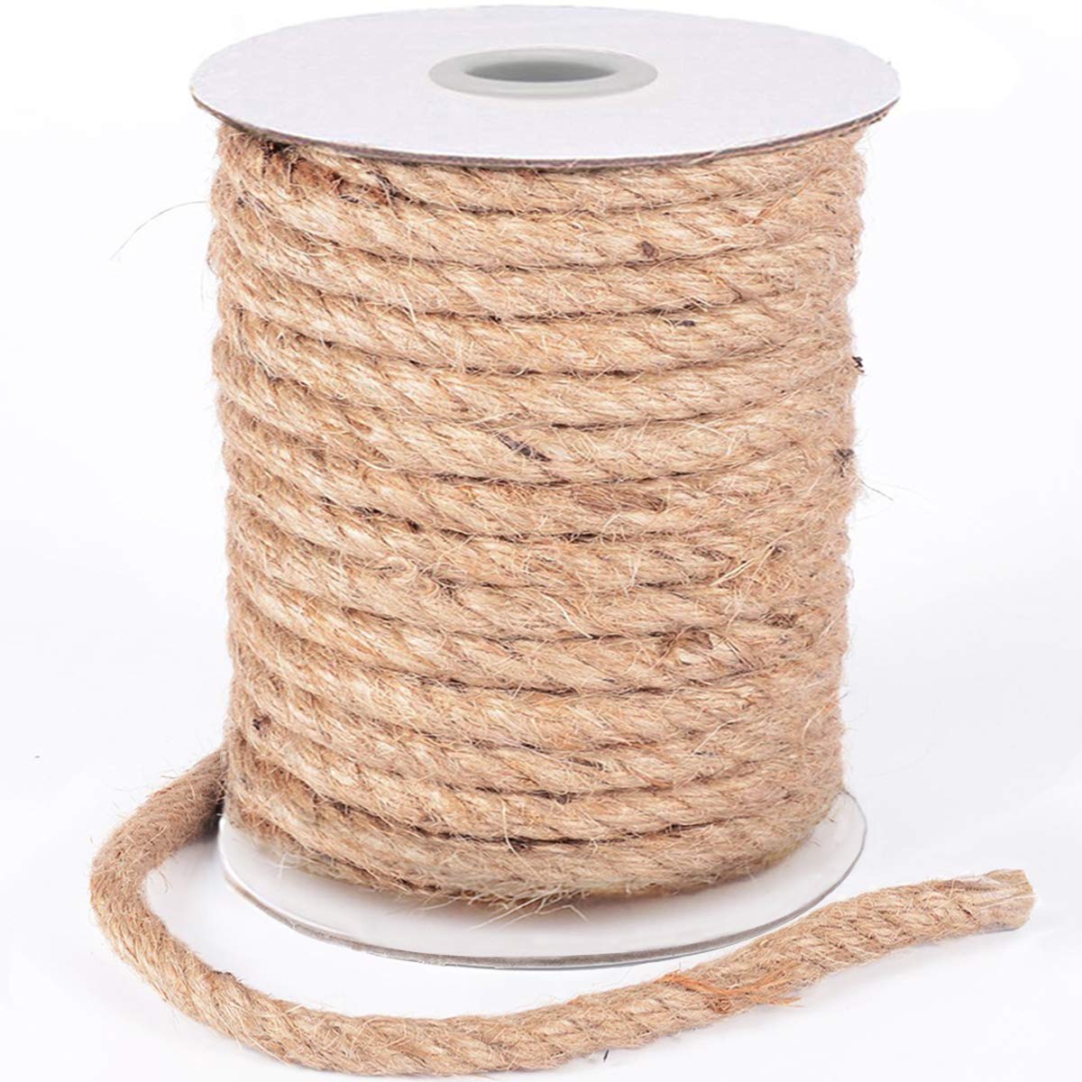Cuerda de Yute 8mm 30 m Cuerda de cañamo artesanía para Industrial, Artes y Manualidades, Decoración, Jardinería, Árbol de Gato, Embalaje 30Meter