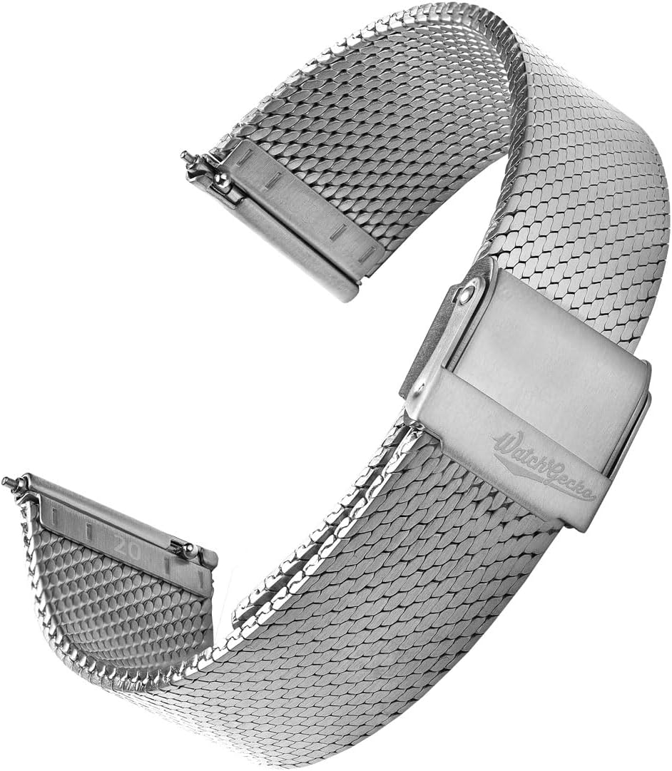 WatchGecko] キャリバー1960 メッシュウォッチストラップ、超薄型