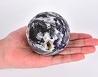 Vista 78 de AMOYSTONE Bola de aventurina azul Natural Cuarzo Cuarzo Cristal Esfera Piedra Bola con Base de Madera