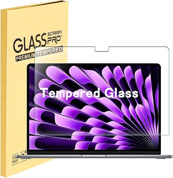 MUBUY-GOL Compatible with MacBook Air 15 inch 2026-2023 Release M5 A3448 M4 A3241 M3 A3114 M2 A2941 With Touch ID, MacBook Air 15.3 Tempered Glass Screen Protector [9H Hardness] [Bubble Free]