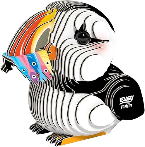 Eugy Puffin - Rompecabezas 3D - Rompecabezas educativo ecológico de 31 piezas para niños, niñas y niños a partir de 6 años