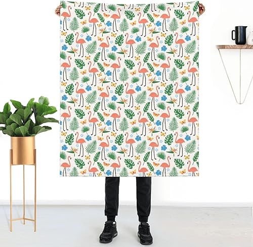 1 manta de flamenco para mujer, suave manta de forro polar de verano de 50 x 40 pulgadas, manta ligera de viaje para sofá cama, bonita decoración